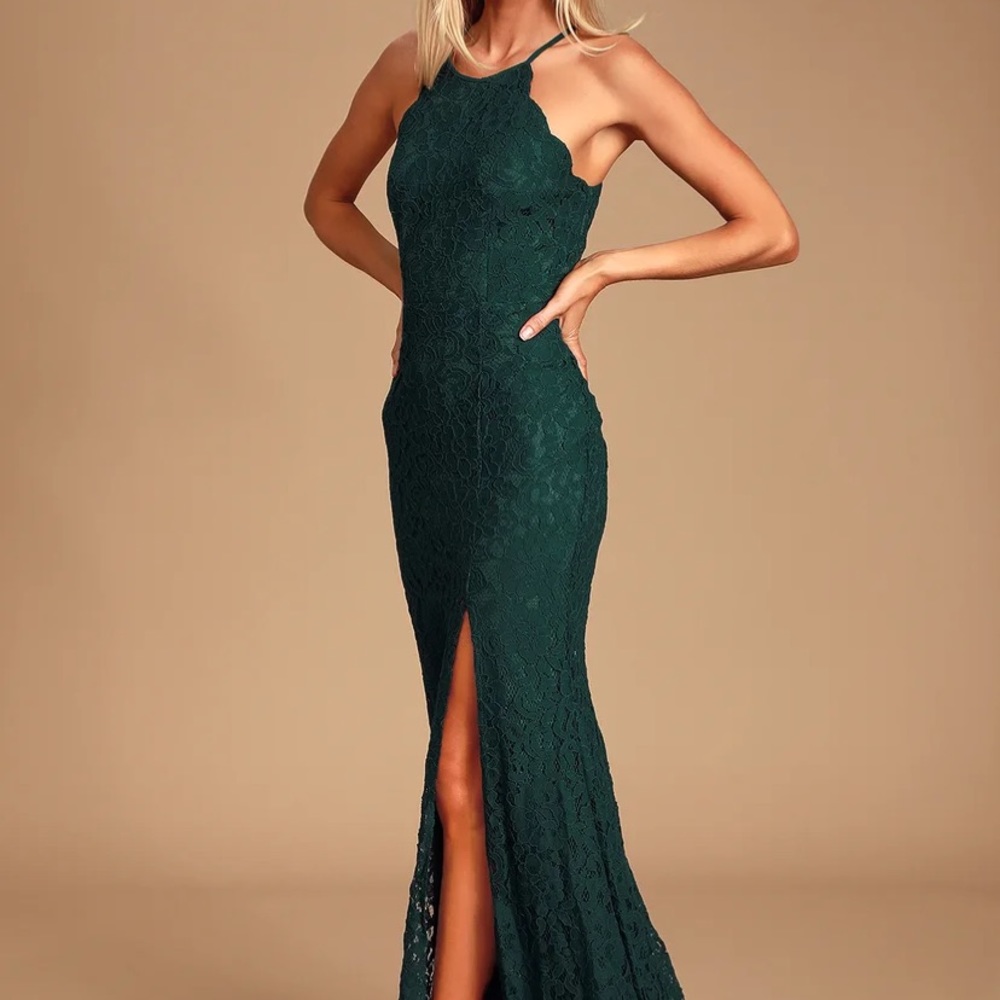Lulus splendor of love lace dress in emerald green